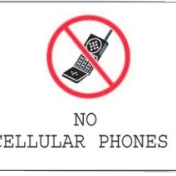 NO CELLULAR SIGN  B-401 10IN H X 14IN W-BRADY WORLDWIDE-262-95503
