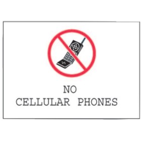 NO CELLULAR SIGN  B-401 10IN H X 14IN W-BRADY WORLDWIDE-262-95503