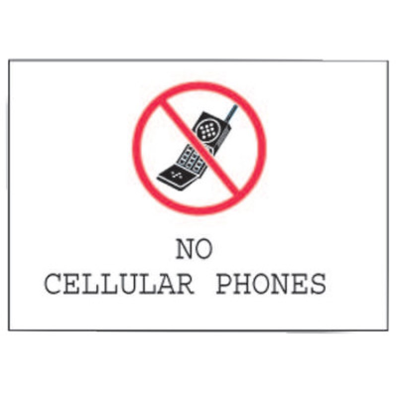 NO CELLULAR SIGN  B-401 10IN H X 14IN W-BRADY WORLDWIDE-262-95503