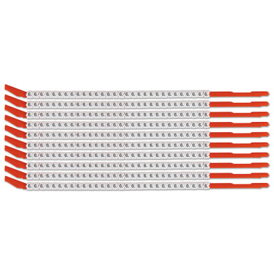 CLIP SLEEVE WIRE MARKERS- LEGEND: 6 - 300/PK-BRADY WORLDWIDE-262-SCN10-6