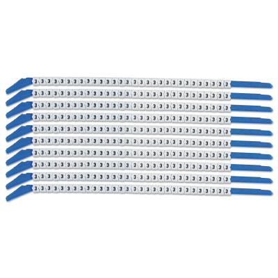 CLIP SLEEVE WIRE MARKERS- LEGEND: 3 - 300/PK-BRADY WORLDWIDE-262-SCN13-3