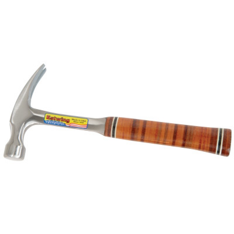 12-OZ. STRAIGHT CLAW NAIL HAMMER W/LEATHER G-ESTWING MFG COM-268-E12S