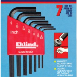 7PC. INCH L-WRENCH HEX KEY SET SHORT ARM-EKLIND TOOL COM-269-10107