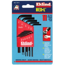 11PC. L-WRENCH HEX KEY SET SHORT .050"-EKLIND TOOL COM-269-10111