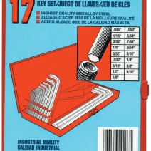 17 PIECE LONG SERIES HEX-L KEY SET IN METAL BOX-EKLIND TOOL COM-269-10217