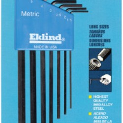 7PC. METRIC L-WRENCH HEXKEY SET LONG ARM-EKLIND TOOL COM-269-10607