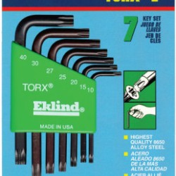 7-PC TORX SHORT ALLEN WRENCH SET W/HOLDER-EKLIND TOOL COM-269-10807