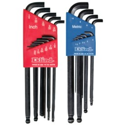 BALL-HEX-L KEY SET STUBBY 13 PC INCH & 9 PC MM-EKLIND TOOL COM-269-13122