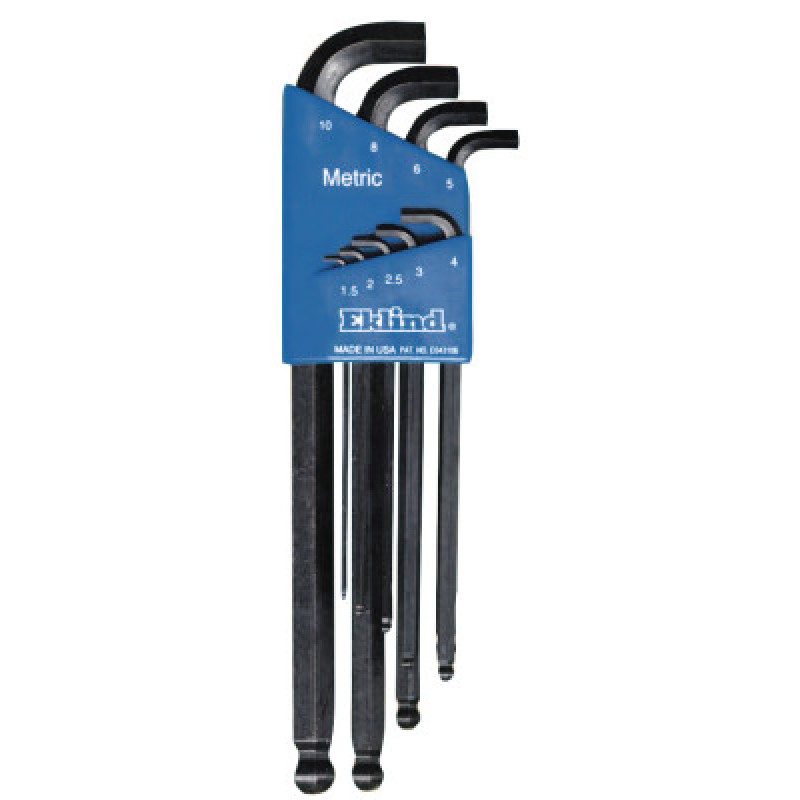 BALL-HEX-L KEY SET - STUBBY 9PC. SET 1.5MM-10MM-EKLIND TOOL COM-269-13509