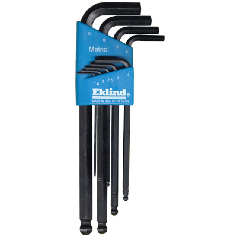 9-PC METRIC BALL-HEX-L-WRENCH KEY SET LONG SE-EKLIND TOOL COM-269-13609