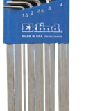 BALL-HEX-L KEY SET - BRIGHT 9PC. SET 1.5MM-10MM-EKLIND TOOL COM-269-13709