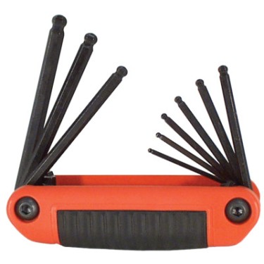 ERGO-FOLD KEY SET 9PC. 5/64"-1/4" BALL HEX-EKLIND TOOL COM-269-25919