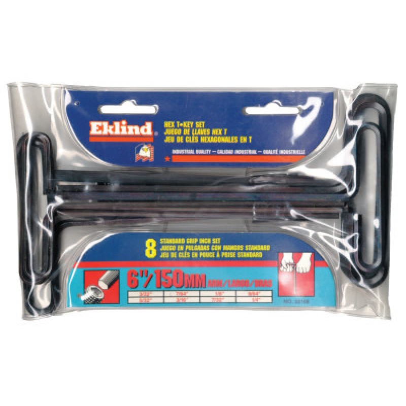 6" T-HANDLE HEX KEY SERVICE KIT 8 KEYS-EKLIND TOOL COM-269-33168