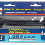 9" 5PC METRIC T-HANDLE HEX KEY SET-EKLIND TOOL COM-269-35195