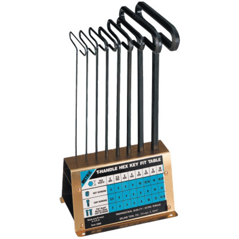 9" METRIC SIZE 8 KEYS W/STAND T HANDLE HE-EKLIND TOOL COM-269-36198