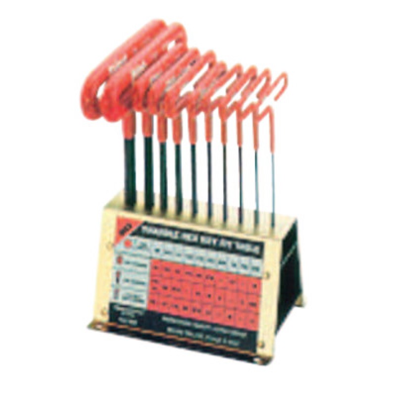 9" 10 KEY T-HDL ALLEN SET W/STAND CUS-EKLIND TOOL COM-269-50190