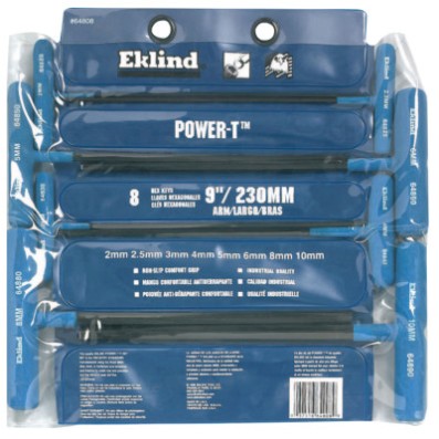 8 KEY BALL METRIC POWERT KEY SET IN POUCH 9"ARM-EKLIND TOOL COM-269-64808