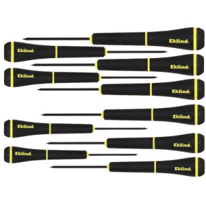 10PC SLOTTED 1-4MM & P#000-#1 SCREWDRIVER SET-EKLIND TOOL COM-269-92199