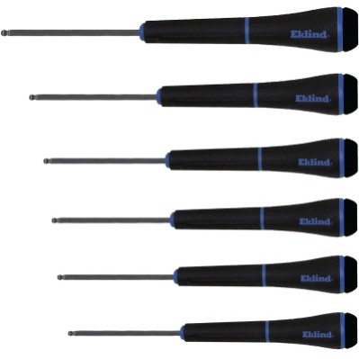 6PC BALL-HEX 1.3-4MM SCREWDRIVER SET-EKLIND TOOL COM-269-92600