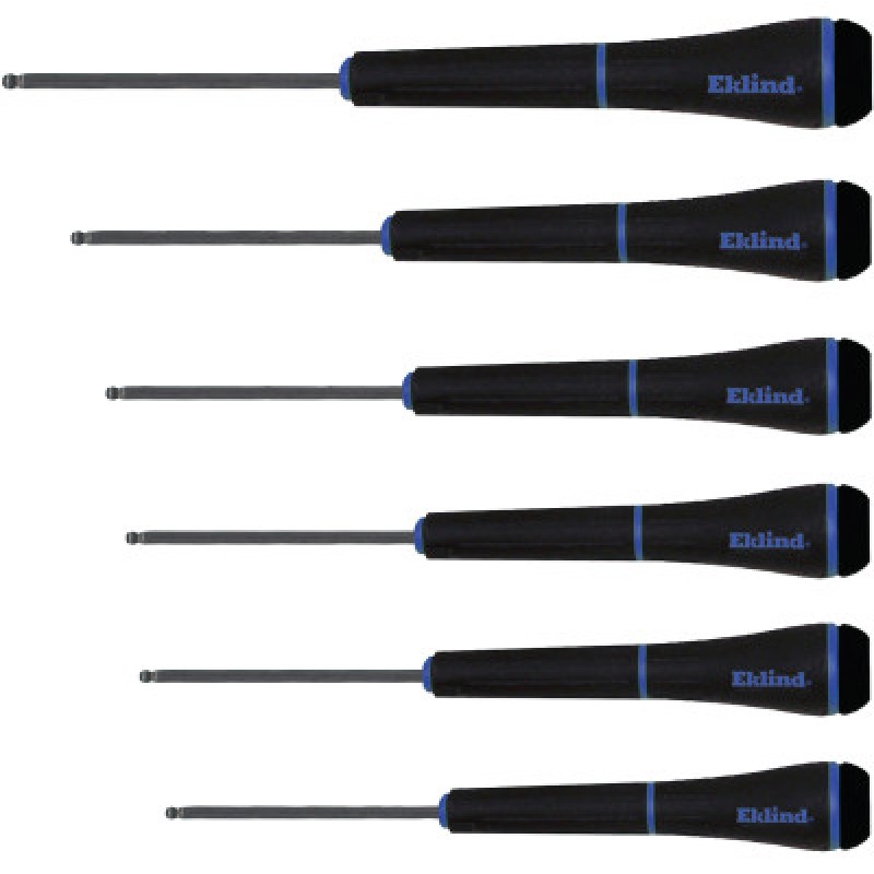6PC BALL-HEX 1.3-4MM SCREWDRIVER SET-EKLIND TOOL COM-269-92600