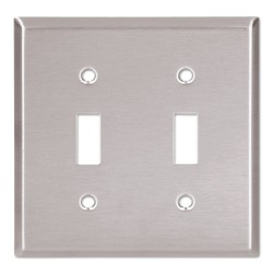 EATON CROUSE-HINDS-WALLPLATE 2G TOGGLE RECEPTACLE MID SS-COOPER WIRING-309-93972-BOX