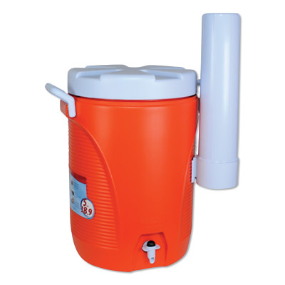 COOLER 5GAL WATER W/ CUPDISPENSER -ORAN-RUBBERMAID*325*-325-1841106