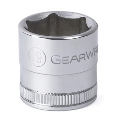 3/8" DRIVE 6 POINT STANDARD METRIC SOCKET 19MM-APEX/COOPER-329-80387