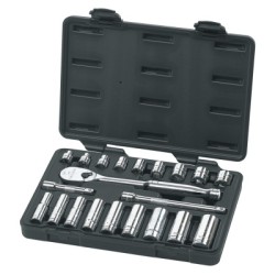 SET SKT SAE STD/DP 3/8DR6 & 12PT 21PC-APEX/COOPER-329-80557