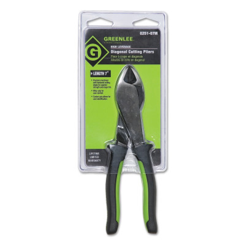 7"DIAGONAL CUTTING PLIERW/MOLDED GRIP-GREENLEE TEXTRO-332-0251-07M