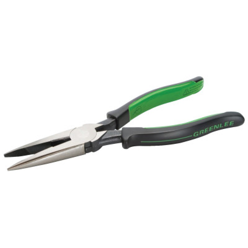 8" LONG NOSE SIDE CUTPLIERS W/MOLDED GRIP-GREENLEE TEXTRO-332-0351-08M
