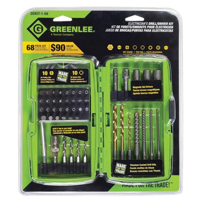 DRILL DRIVER BIT KIT (POP)-GREENLEE TEXTRO-332-DDKIT-1-68