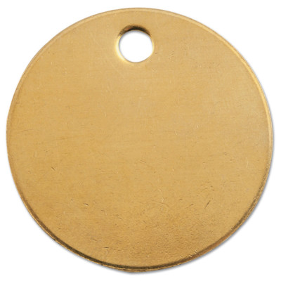 1" ROUND BRASS TAG BLANK18GA. W/3/1-C.H.HANSON*337-337-1078B