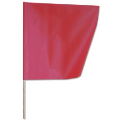24" TRUE RED VNYL FLAG W/36" WOOD STF-VIZCON A DIV OF-375-24024-FFR