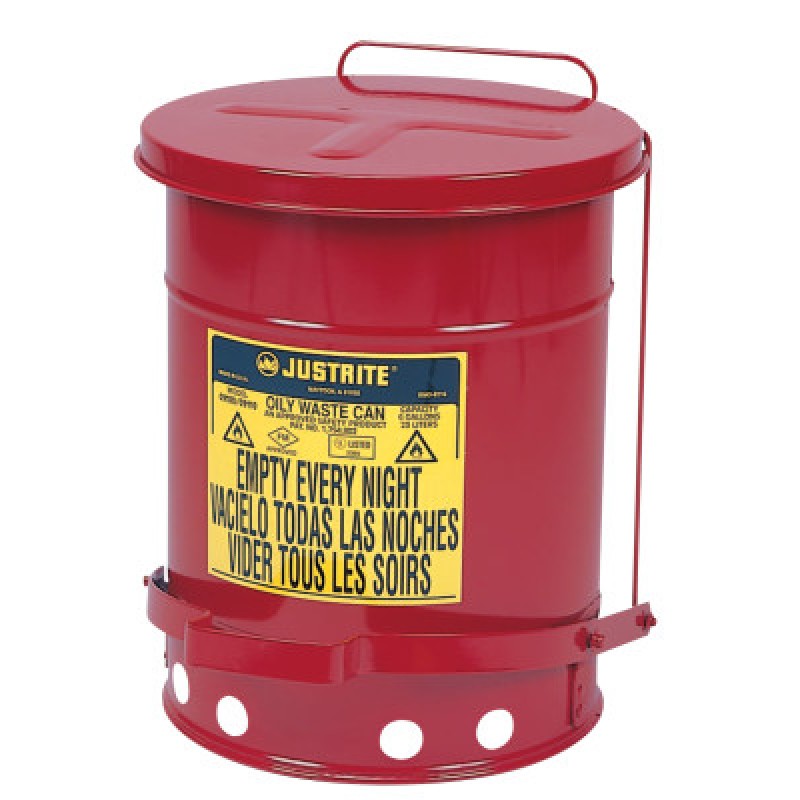 14 GALLON OILY WASTE CANW/LEVER-JUSTRITE MFG CO-400-09500