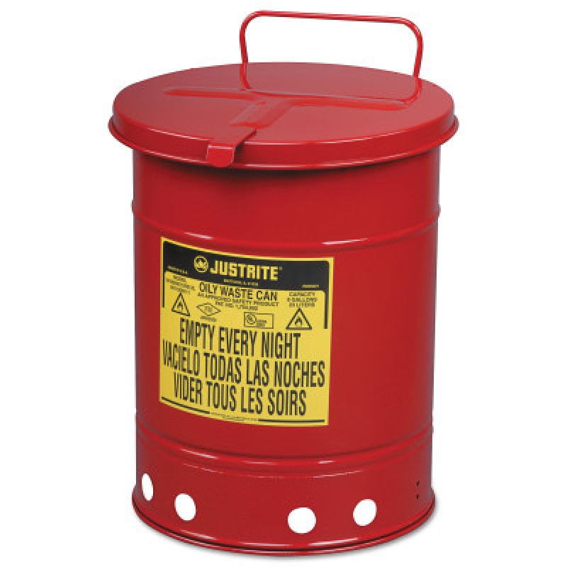 OILY WASTE CAN10 GAL W/HA-JUSTRITE MFG CO-400-09310