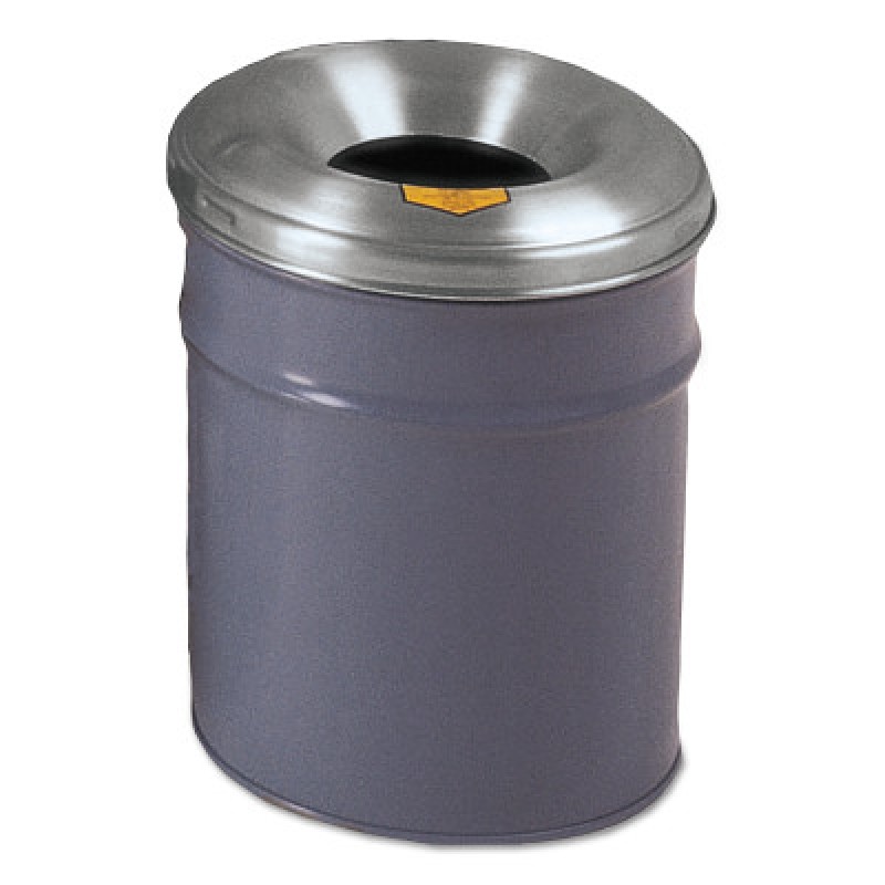 GRAY 6 GALLON DRUM CEASEFIRE WASTE RECEPTACLE-JUSTRITE MFG CO-400-26606G