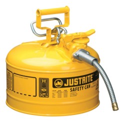 25G II SAFETY CAN W/5/8IN METAL HOSE-YELLOW-JUSTRITE MFG CO-400-7225220