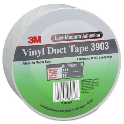 WHITE VINYL DUCT TAPE 3903 2" X 50YDS 6.2 MIL-3M COMPANY-405-051131-06981