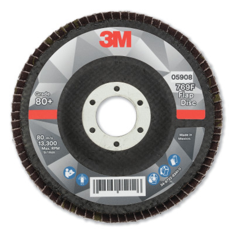 3M FLAP DISC 769F T29 4.5"X7/8" 80+-3M COMPANY-405-638060-05908