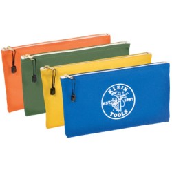 4-PACK ZIPPER BAGS- CANVAS- ASSORT. 12 1/2"X7"-KLEIN TOOLS*409-409-5140