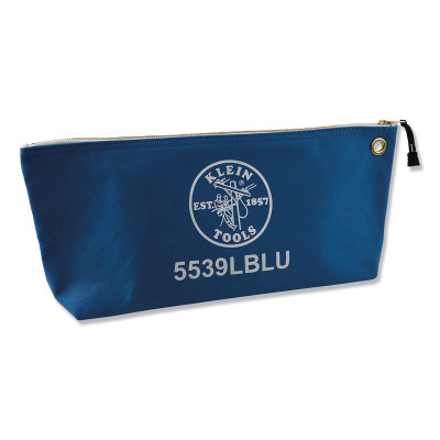 CANVAS BAG WITH ZIPPER LARGE BLUE-KLEIN TOOLS*409-409-5539LBLU