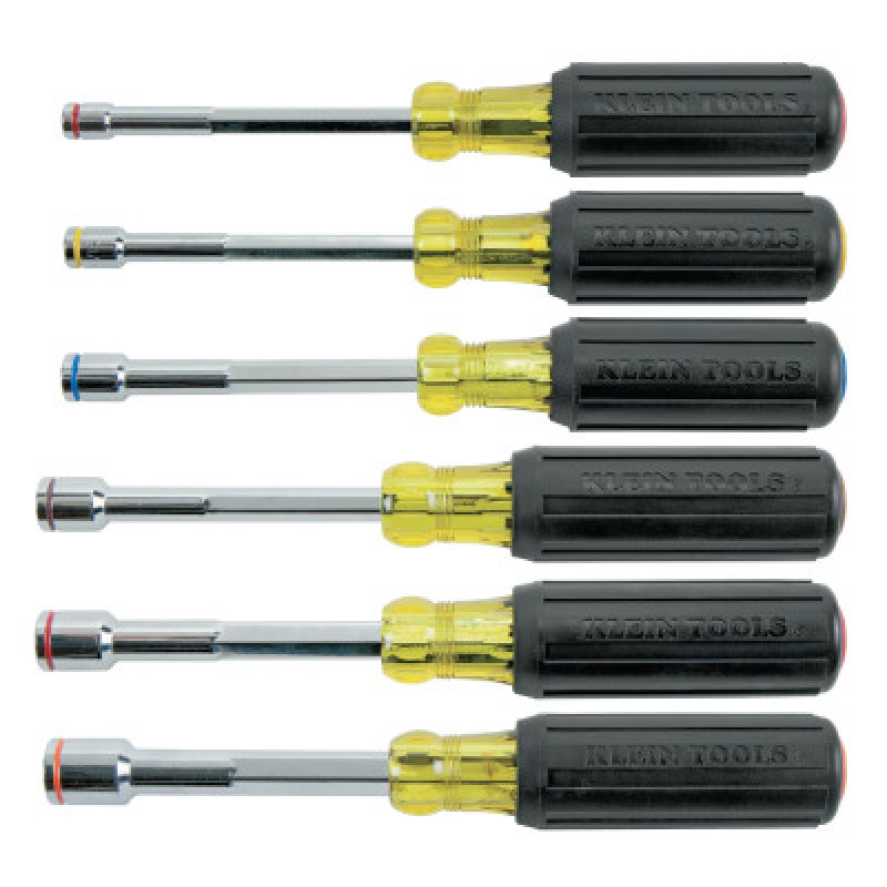 6-PC HEAVY-DUTY NUT DRIVER ST/WTHROUGH-HANDLES-KLEIN TOOLS*409-409-635-6