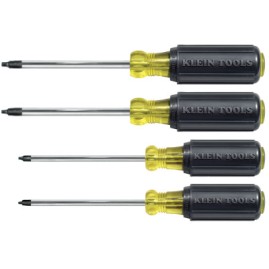 SCREWDRIVER SET- 4PC. CUSHION-GRIP SQUARE-RECESS-KLEIN TOOLS*409-409-85664