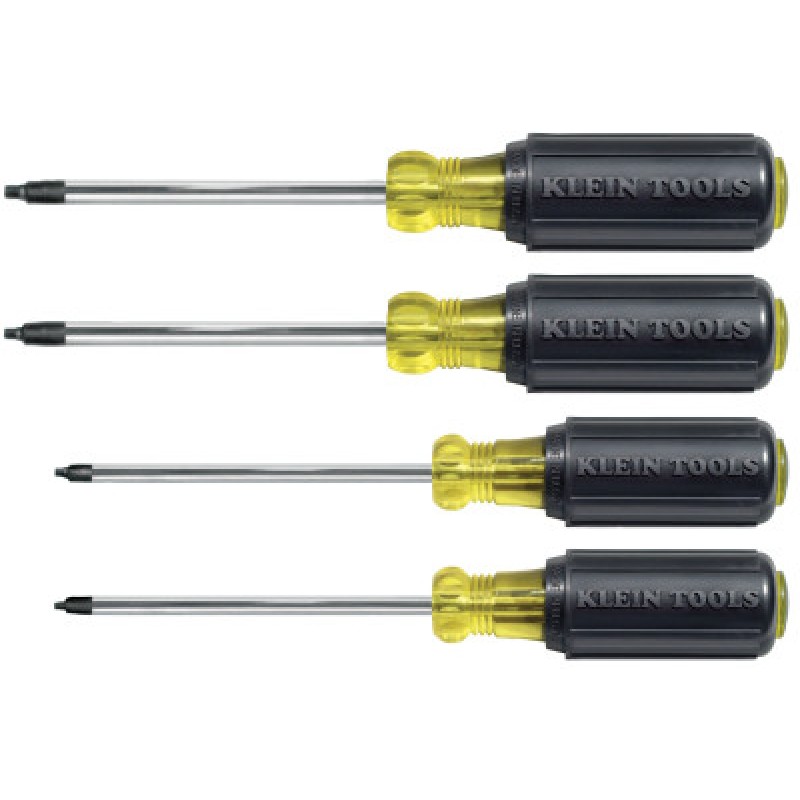 SCREWDRIVER SET- 4PC. CUSHION-GRIP SQUARE-RECESS-KLEIN TOOLS*409-409-85664