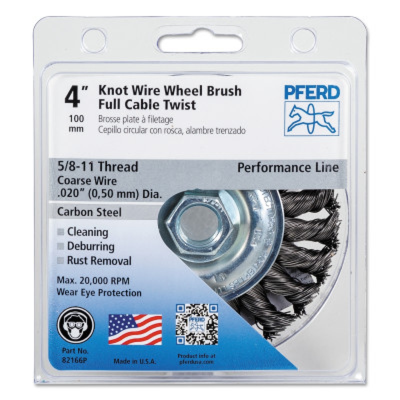 P.O.P. 4" FULL CABLE MINI KNOT WHEEL .020 CS WIR-PFERD INC.-419-82166P