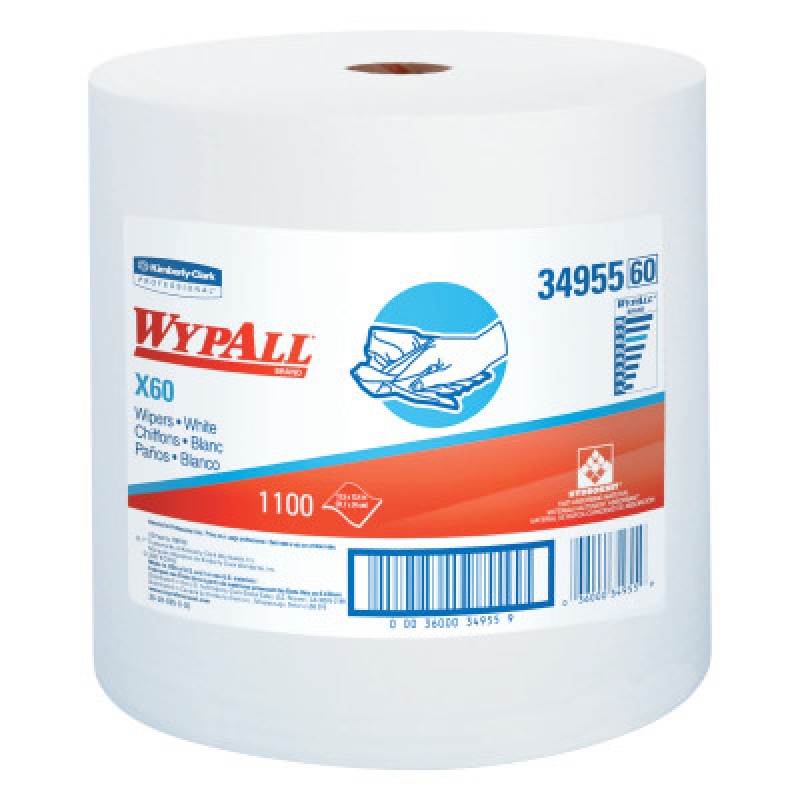 WYPALL X60 TERI WIPER JUMBO ROLL WHT 1-100 PER R-KCCJACKSON SAFE-412-34955