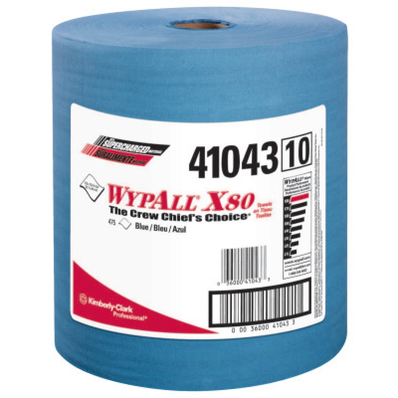 WYPALL X80 SHOP PRO CLOTH TOWEL BLUE 475/ROLL-KCCJACKSON SAFE-412-41043