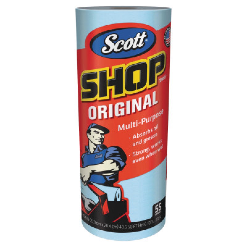 SCOTT SHOP TOWEL ROLLS BLUE (30/1)-KCCJACKSON SAFE-412-75130