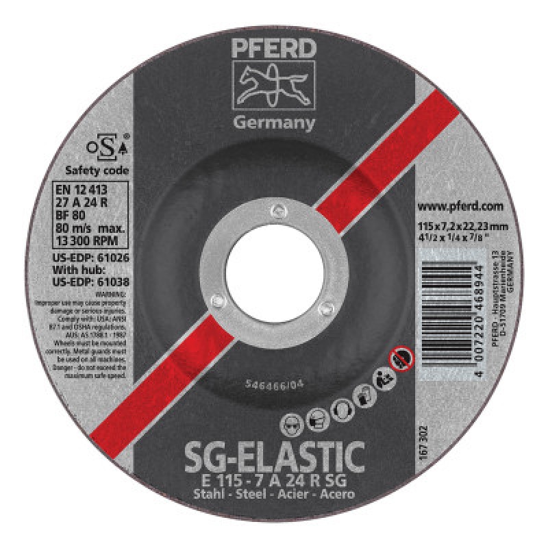 4-1/2 X 1/4 X 7/8 T27 GWA24 R SG-PFERD INC.-419-61026