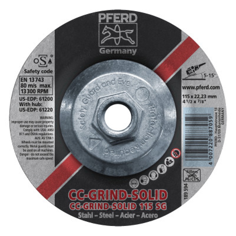 CC-GRIND-SOLID 5 X 7/8 STEEL-PFERD INC.-419-61201